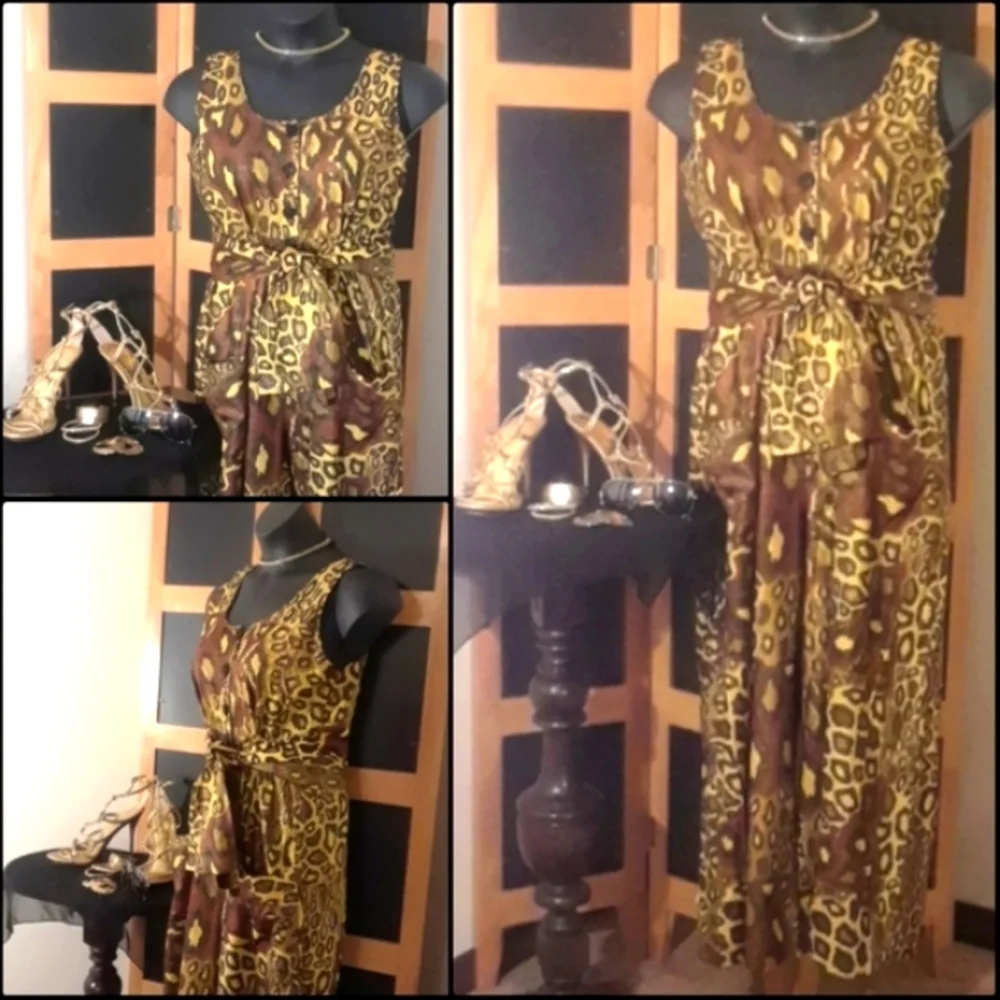 ANIMAL PRINT JUMPER W/Head Wrap NWOT
